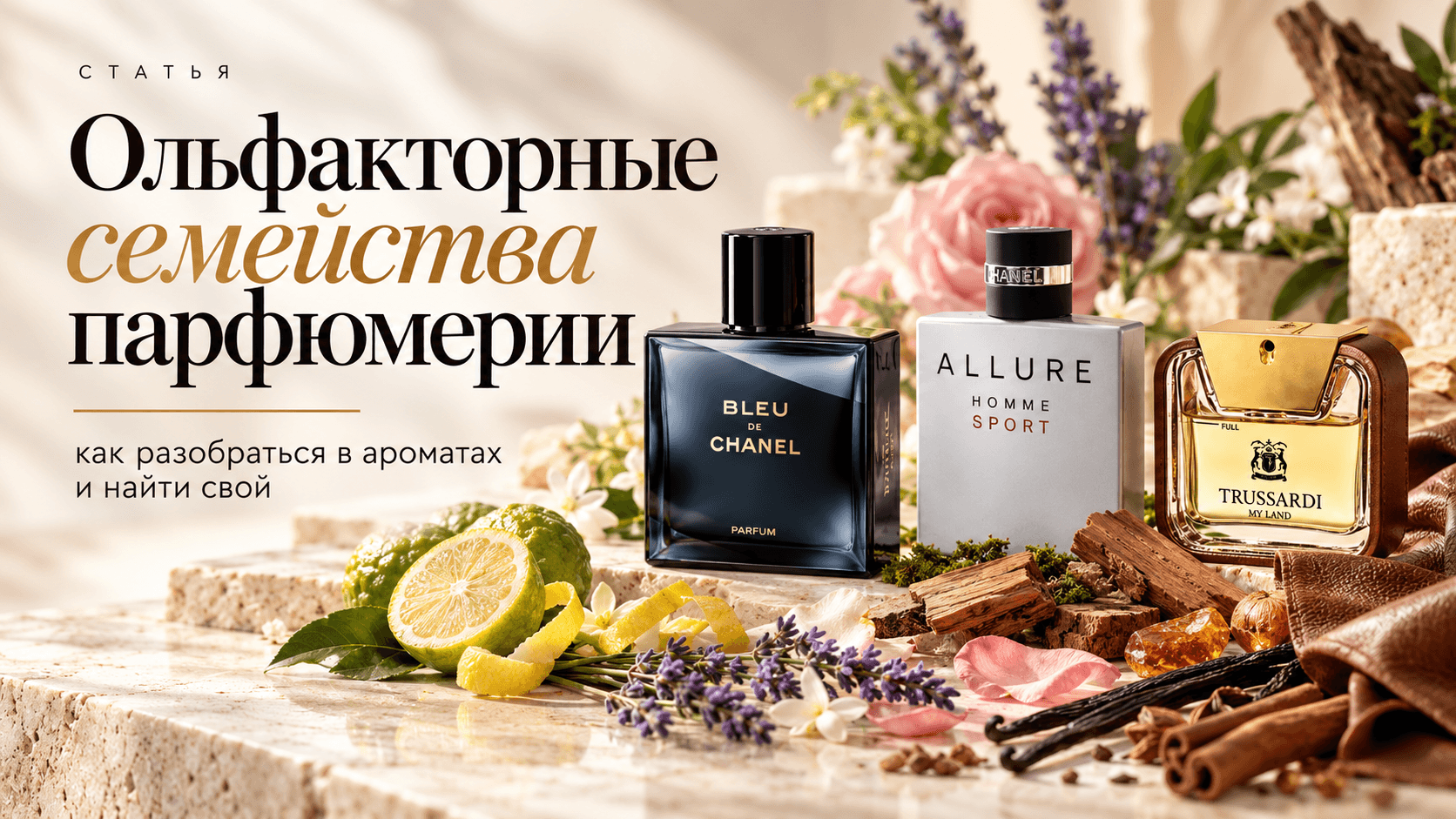 Ольфакторные семейства парфюмерии: как разобраться в ароматах и найти свой