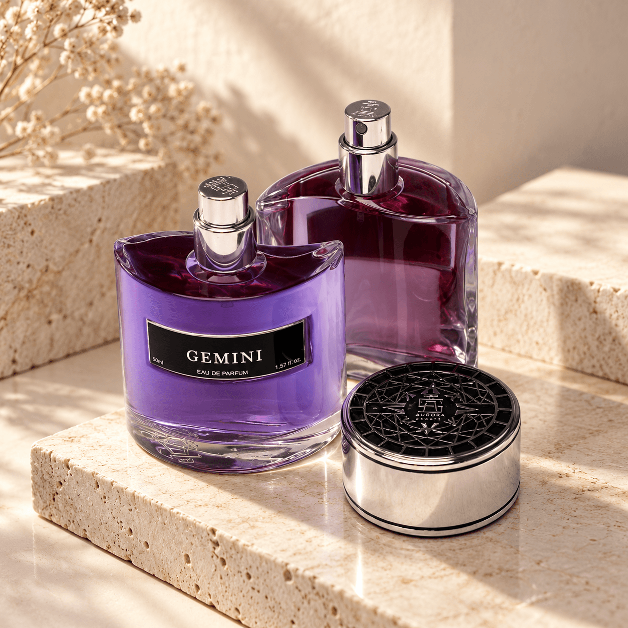 Aurora Scents Gemini (Silver) set 50+50 мл парфюмерная вода мужская, восточные, древесные, пряные